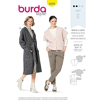 Amazon.com: Burda Style Sewing Pattern 6294 - Misses' Coat